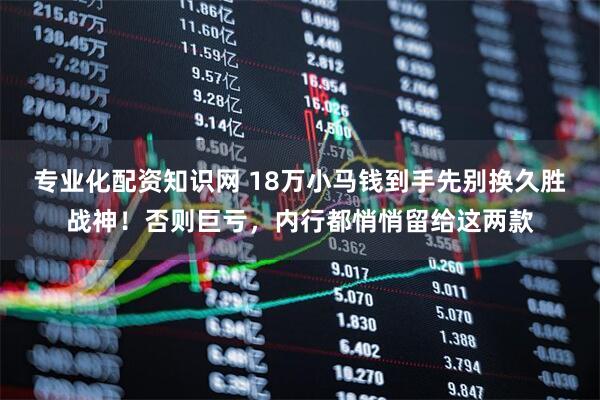 专业化配资知识网 18万小马钱到手先别换久胜战神！否则巨亏，内行都悄悄留给这两款